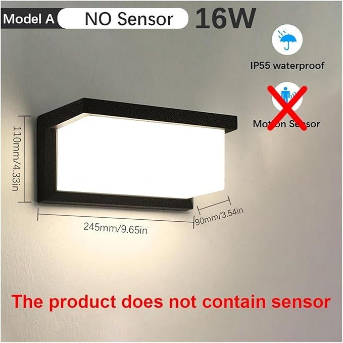 LED Wall Light, LED Wall Lamp Motion Sensor Waterproof Led Lights Wall Light Indoor Outdoor Wall Panels for Home Corridor Lighting,Modern Wall Lamp(Cold White,A NO Sensor)