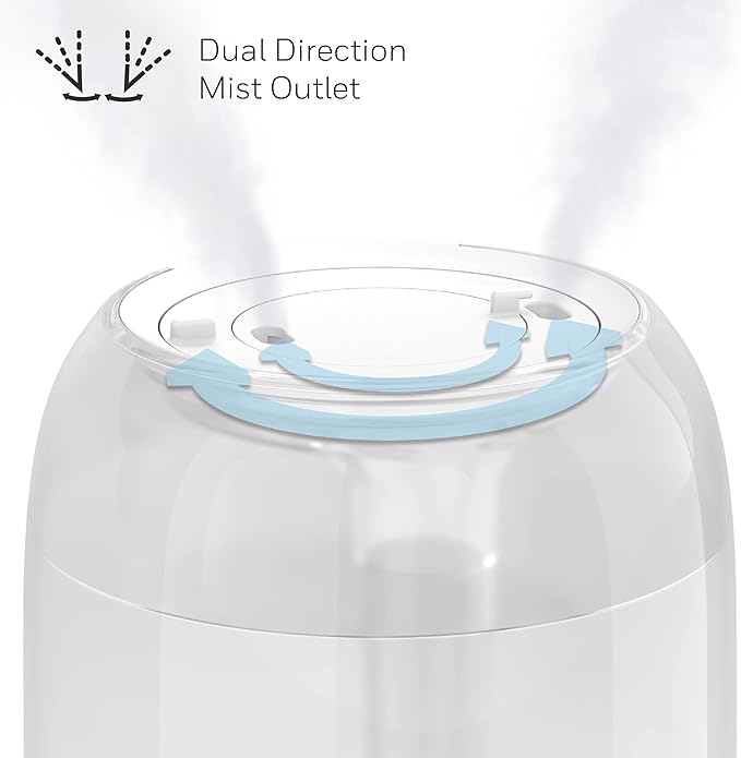 Honeywell Ultra Comfort Cool Mist Humidifier, 1 Gal Tank, No Filter, Easy to Fill and Clean, Cleaning Brush Included, Ultra Quiet, Use With Essential Oils, White, HUL545W