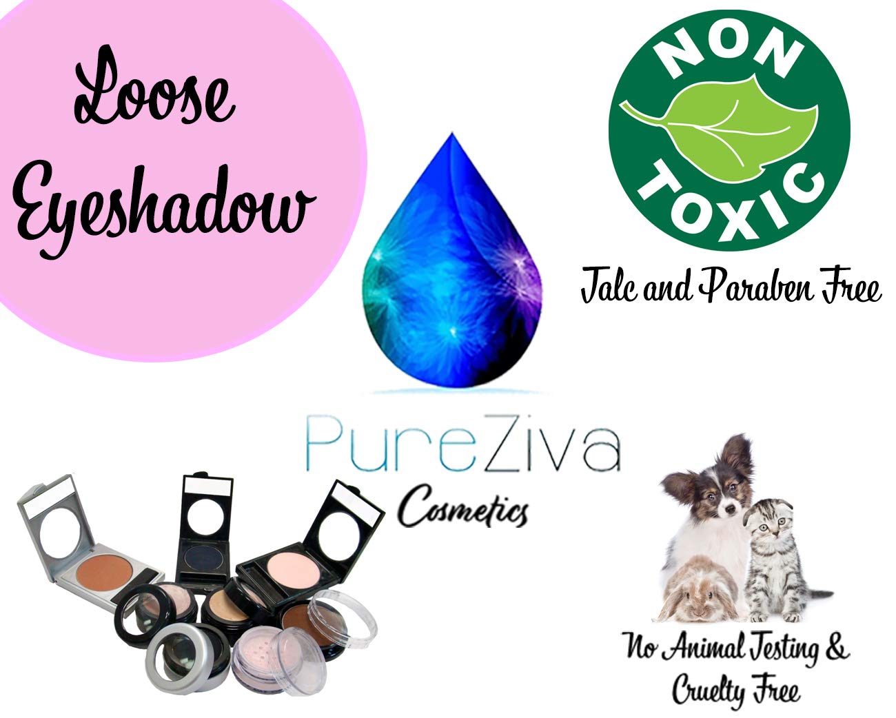 White Gold Silver Glam Iridescent Shimmer Sheer Tone Loose Eyeshadow Powder Pigment, Single Glitter Mineral Dust Jar Pot; Talc, Paraben & Cruelty Free, No Animal Testing