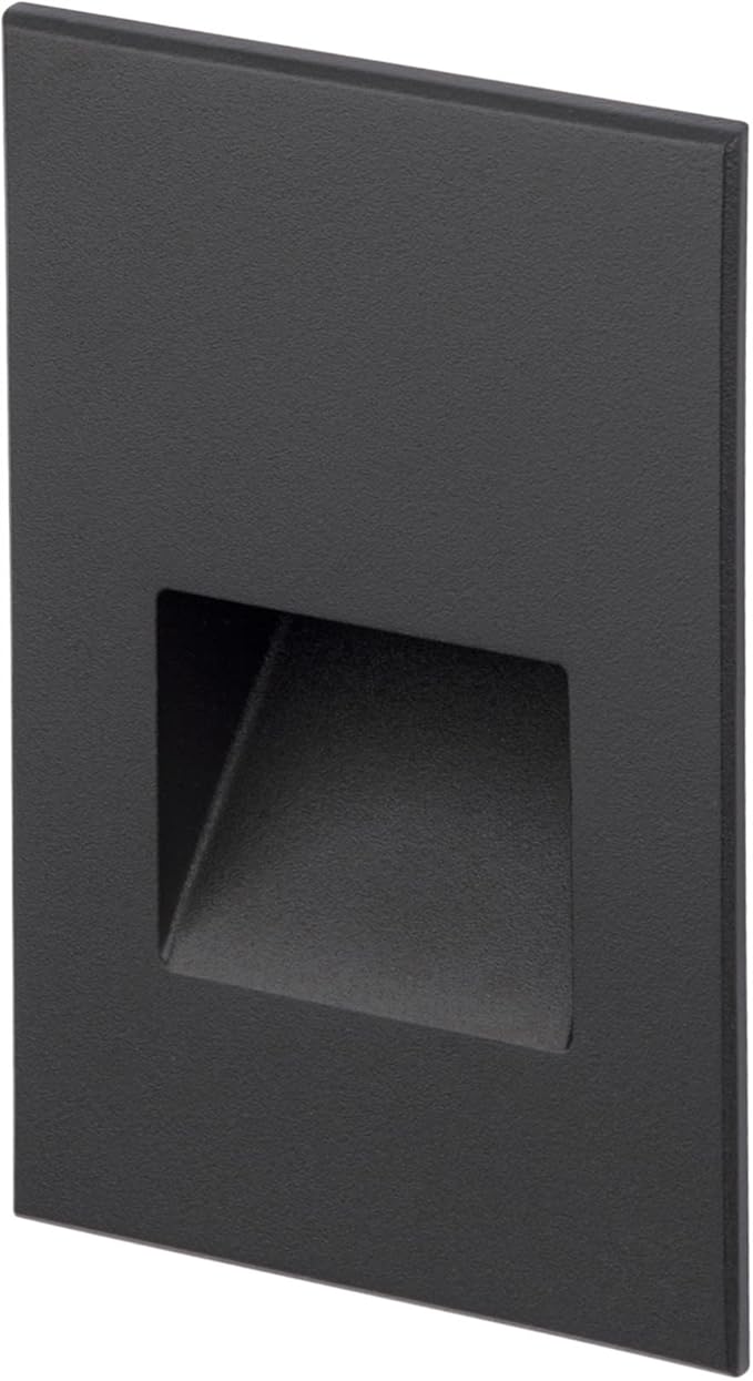 WAC Landscape Lighting, LEDme 120V LED Vertical Indoor and Outdoor Step and Wall Light Amber 1800K LED in Black