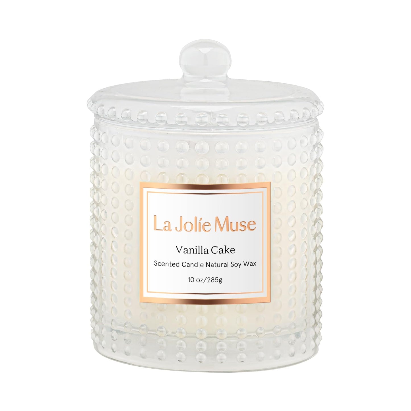 LA JOLIE MUSE Vanilla Cake Scented Candles, Vanilla Candles for Home Scented, Luxury Candle Gift for Women, Natural Soy Wax, 75 Hours Long Burning, 10 OZ