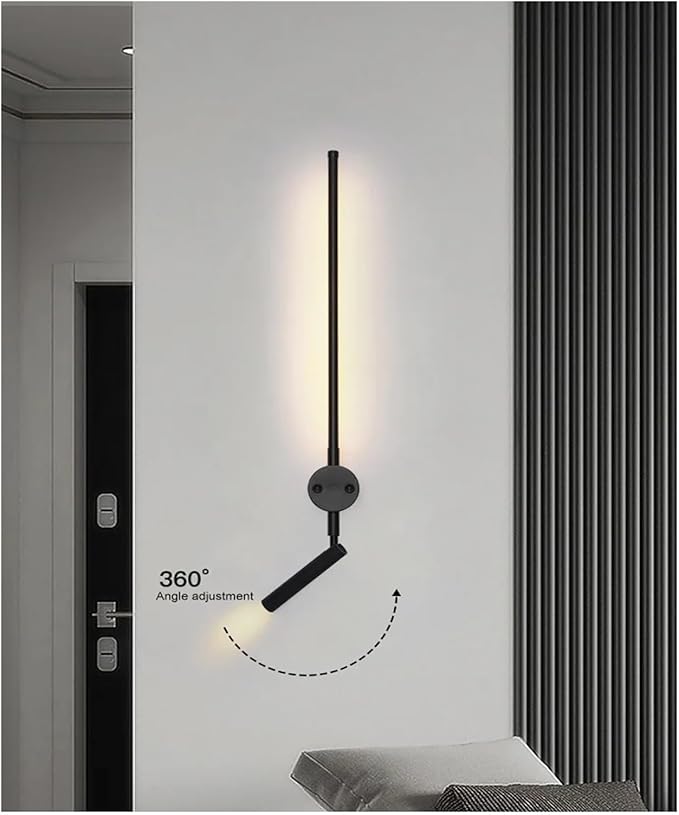 Minimalist Lines LED Wall Lamp Bedroom Decoration Indoor Living Room Fixture Black Wall Lights Stair Hallway Background Sconces,for Home Decor