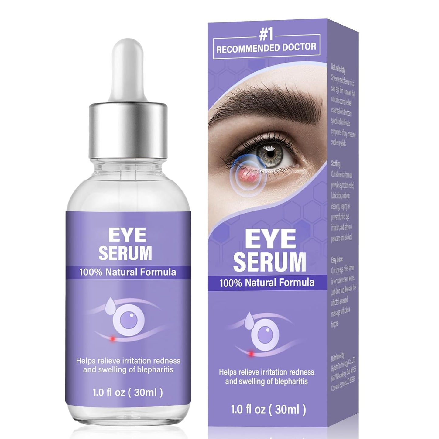 Eye Serum, Mild Eye Treatment for Styes Chalazá¸­on and Blephará¸­tis á¹ªreatment, Natural Lash and Eye Cleanser- Regain Healthier Eye Skin, 1 Fl.oz