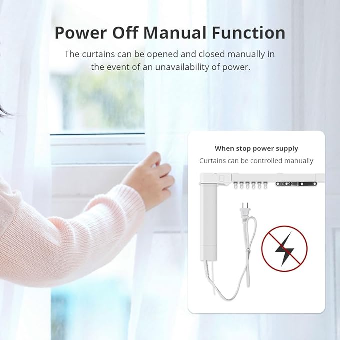 Motorized Curtain Rods with Remote | Matter-Certified WiFi Electric Curtains Compatible with Apple Home, Alexa, Google Assistant, SmartThings | Automatic Curtain Opener (4.1m (161.4inch))