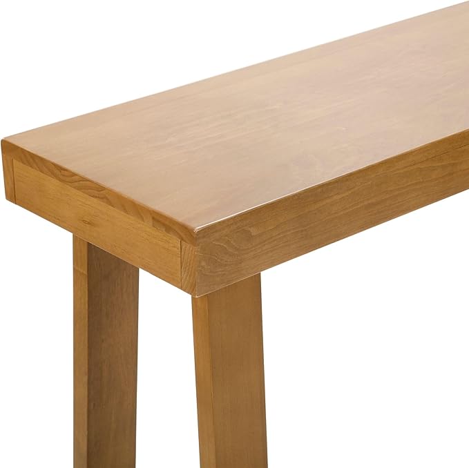 Plank+Beam Solid Wood Console Table, 66 Inch, Sofa Table, Narrow Entryway Table for Hallway, Behind The Couch, Living Room, Foyer, Easy Assembly, Pecan