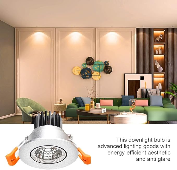 LightingWill 2inch LED Dimmable Downlight, 3W COB Recessed Ceiling Light, Ultra Warm White 2700K, CRI80, 25W Halogen Bulbs Equivalent, Silver(10Pack)