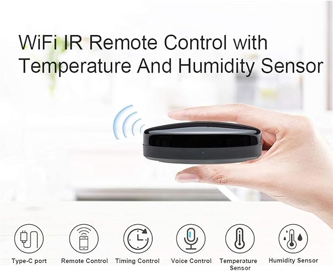 FRANKEVER IR Remote Control Universal-Hub with Temperature Humidity Sensor,Upgraded Smart Home Automation WiFi Infrared Blaster for TV Air Conditioner STB Audio,Compatible with Alexa,Google Home