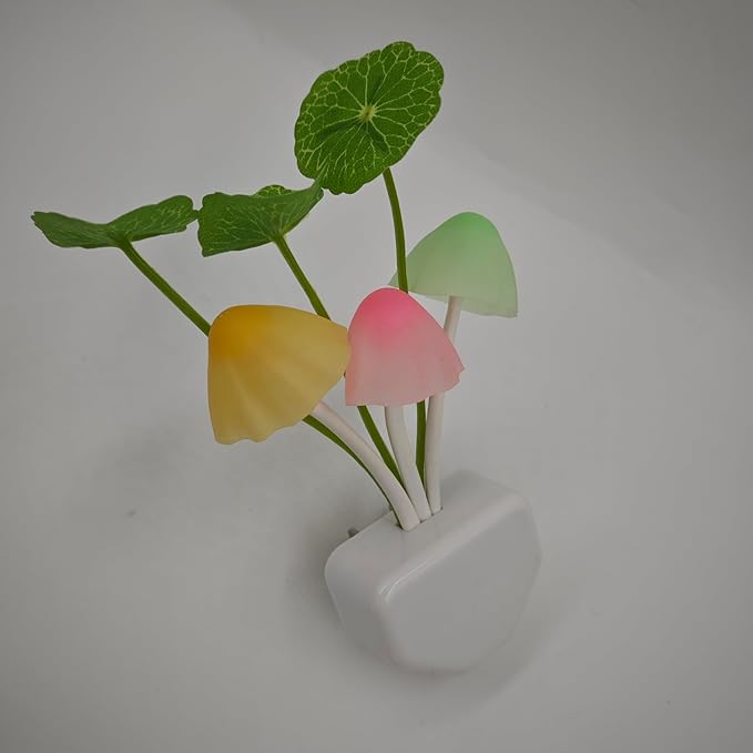 AUSAYE 2 Pack Sensor Led Night Light Plug-in Wall Lamp Color Changing Mushroom Night Light for Kids Adults NightLight Bedroom,Bathroom,Toilet, Stairs, Kitchen