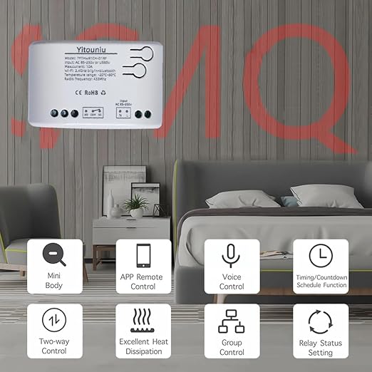 Tuya WiFi Intelligent Temperature Sensor | 85-250V Dry Contact Relay | Monitoring Intelligent Module | Device Sharing | Compatible with Alexa Google