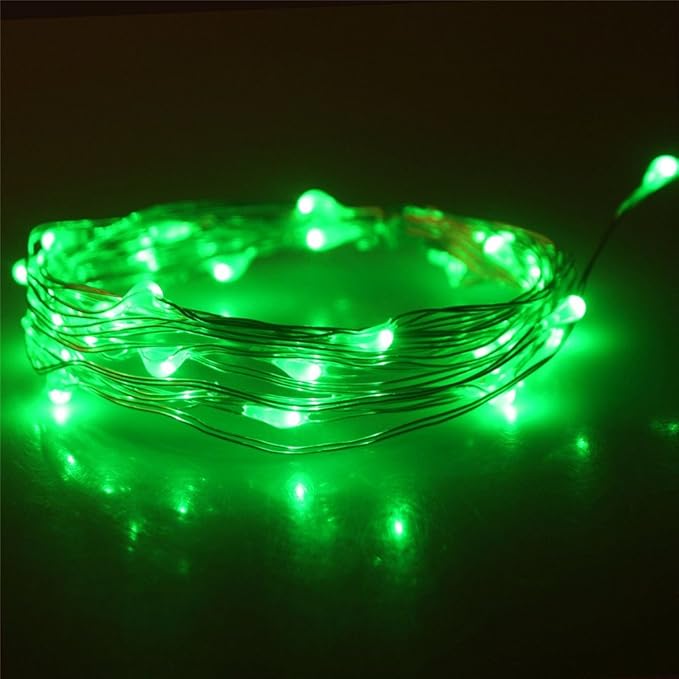 ANJAYLIA Green Fairy Lights, 16.5Ft/5M 50leds Led String Lights St. Patrick's Day Decorations Lights(Green)
