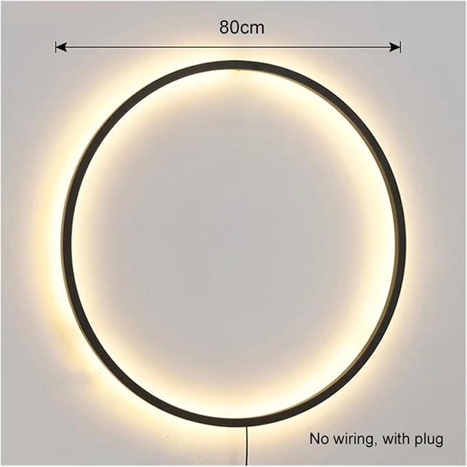 Wiring-Free Living Room Sofa Background Wall Decoration - Minimalist Bedroom lamp Ring Art Atmosphere Wall Light,Kitchen Island (3 Colors 80cm B)