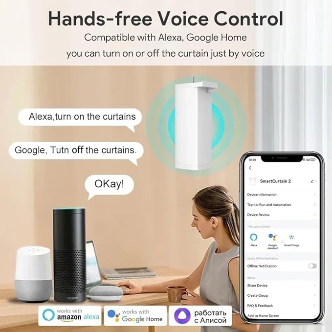 Mini Smart Curtain Track System, WiFi Motorized Curtain Rods Remote Control, Automatic Drapery Opener Compatible with Alexa Google Home, Quiet Electric Tracks (5 meters (196.8 inches))