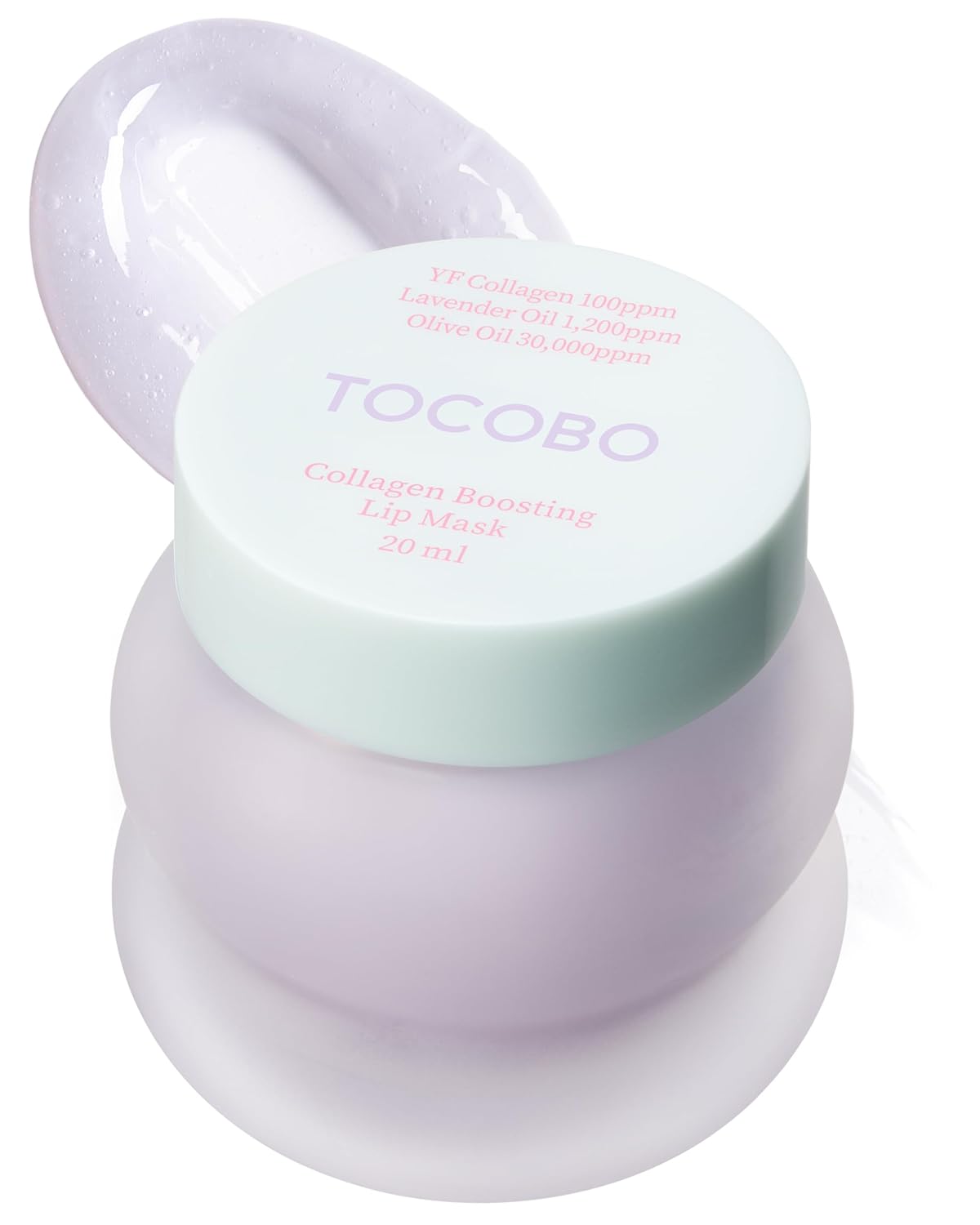 TOCOBO Collagen Boosting Lip Mask â Korean Overnight Lip Plumper Treatment with Fermented Collagen, Olive Oil & Lavender â Hydrating, Plumping, Exfoliating Balm for Smooth, Elastic Lips, 0.5 oz.