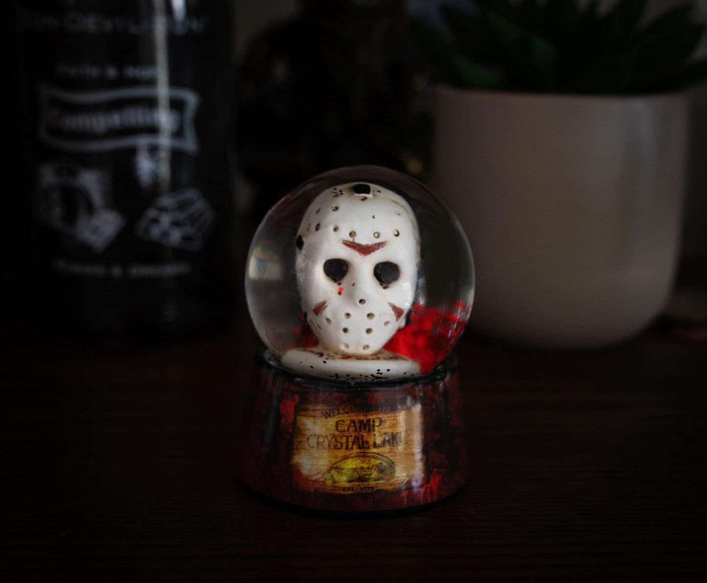 Silver Buffalo Friday The 13th Jason's Mask 3-Inch Mini Snow Globe with Swirling Glitter Display Piece | Horror Movie Collectible Keepsake