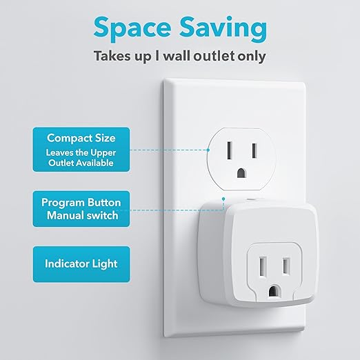 HBN Remote Control Outlet with 100FT RF Signal, Wireless On Off Switch Plug for Household Appliances, Battery Included, 15A/1875W(5 Outlets + 2 Remotes)