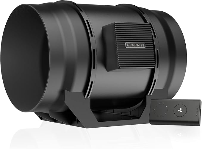 AC Infinity CLOUDLINE A8, Quiet 8" Inline Duct Fan with Speed Controller, EC Motor - Ventilation Exhaust Fan for Heating Cooling Booster, Grow Tents, Hydroponics