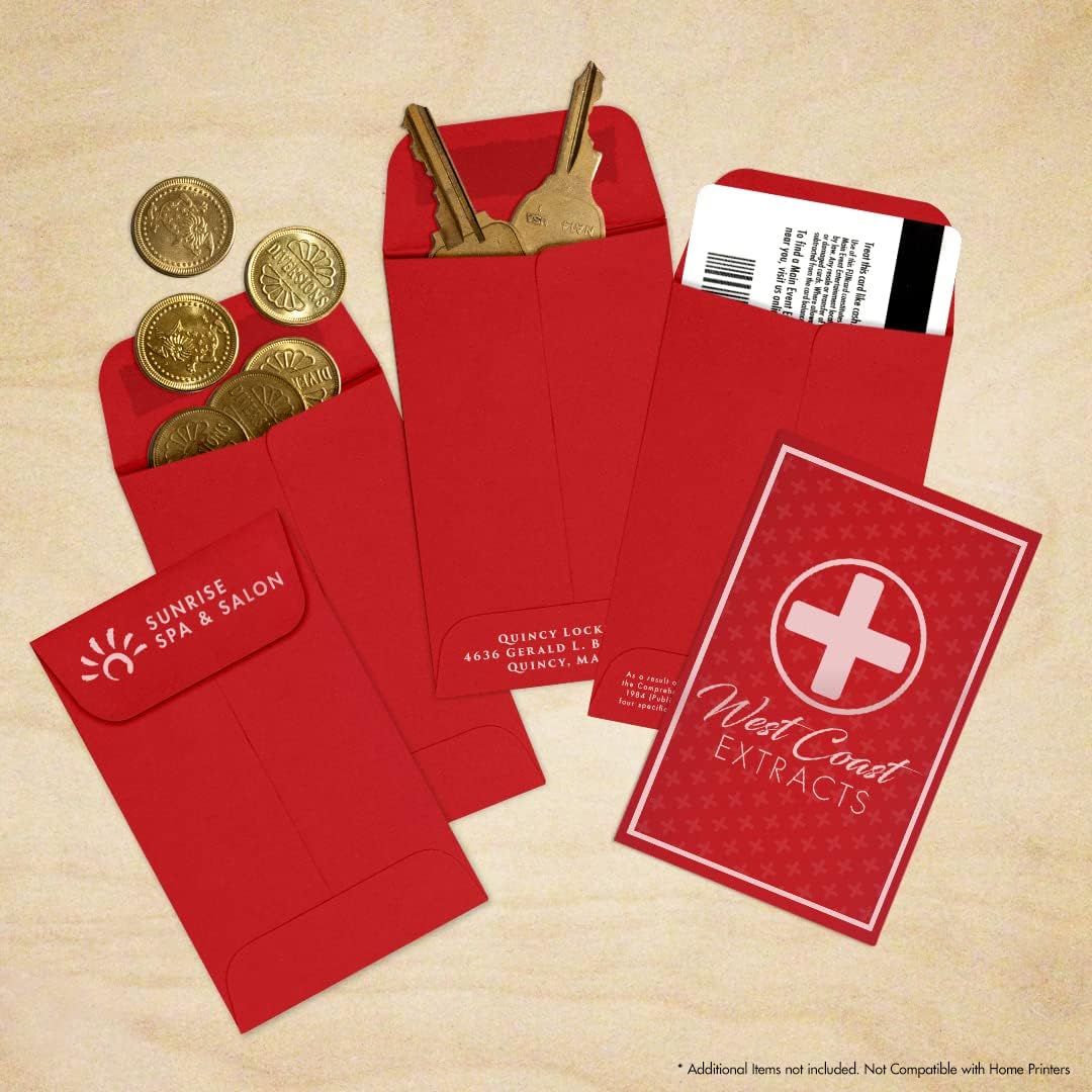 LUXPaper #1 Coin Envelopes | 2 1/4" x 3 1/2" | Ruby Red | 80lb. Text | 250 Qty