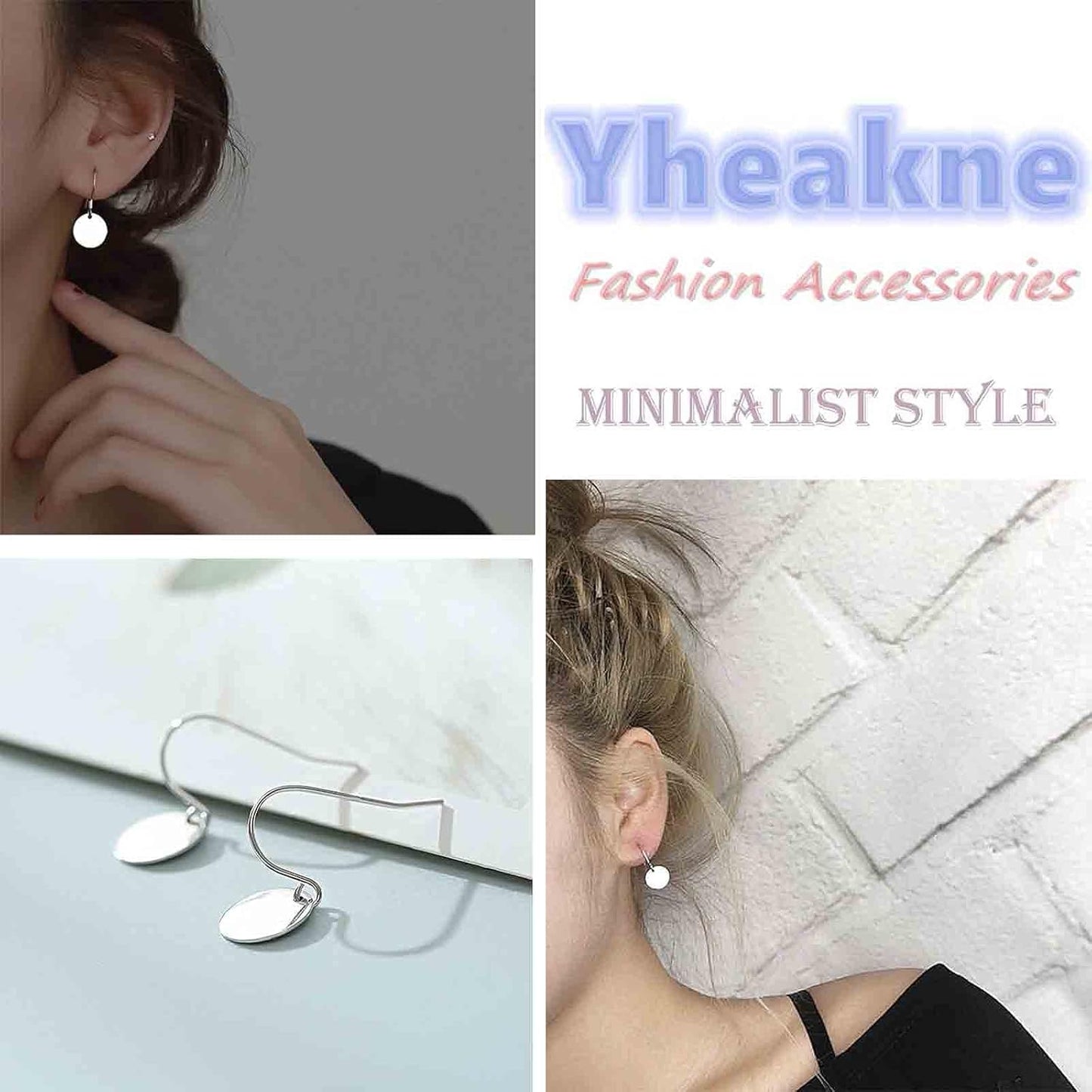 Boho Disc Coin Drop Earrings Tiny Circle Dangle Earrings Silver Smooth Coin Hook Earrings Minimalist Geometric Earrings for Women and Girls