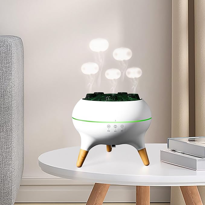 Dynamic Jellyfish Humidifier, 7 Color-Changing LED Lights, 2 Modes Fire Mist Waterless Auto Shut Off Aromatherapy Diffuser, Remote Control Humidifier for Bedroom, Office, Yoga, Gifts