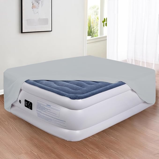 Bedecor Air Bed Sheets for Mattress Cover Removable Bed and Elastic Band Super Soft and Breathable & Deep up to 21" Light Gray King