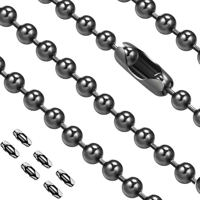 Vinaco Pull Chain Extension, 2 Pack 36" Stainless Steel Ceiling Fan Pull Chain, Strong Bearing & Rustproof, 6 Size Light Chain Pull Extender with 6 Solid Matching Connectors