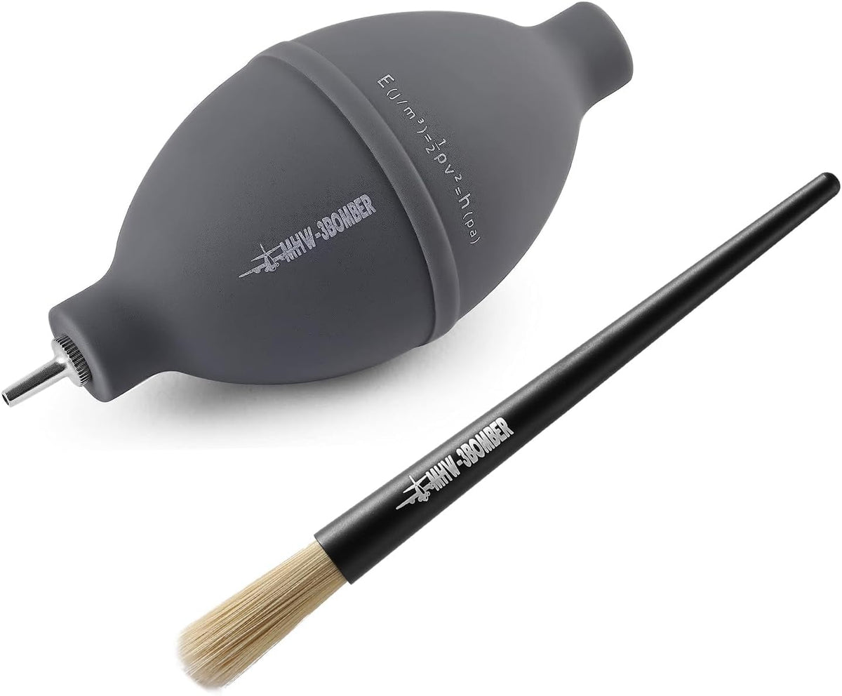 MHW-3BOMBER Coffee Grinder Air Blower and Espresso Cleaning Brush Set, Slim Kitchen Brush, PVC Air Duster and Aluminum Alloy Brush Kit for Grinder, Lens, Keyboard, Coffee Powder Cleaning Tool CS7089