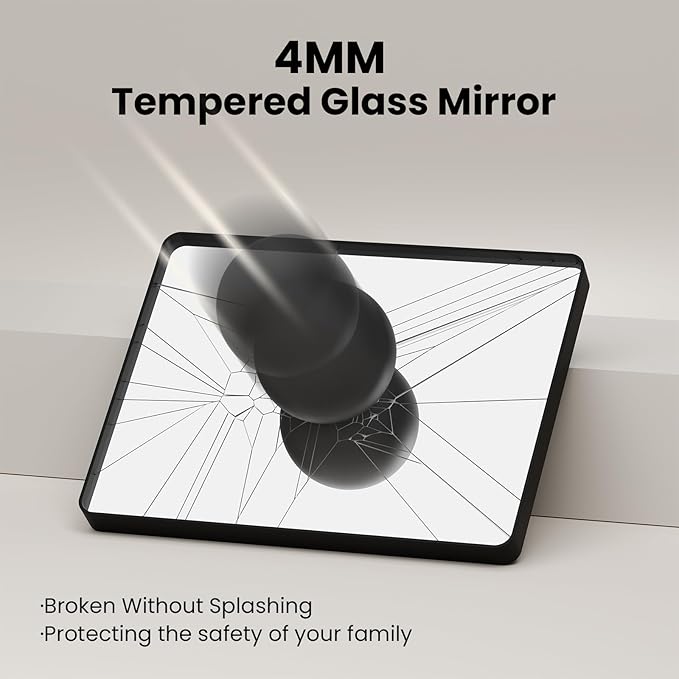 22x31 Inch Black Bathroom Mirror, Rounded Rectangle Matte Framed Wall Mounted Mirror, Bathroom Vanity Mirror, Tempered Glass, Anti-Rust, Horizontal/Vertical...