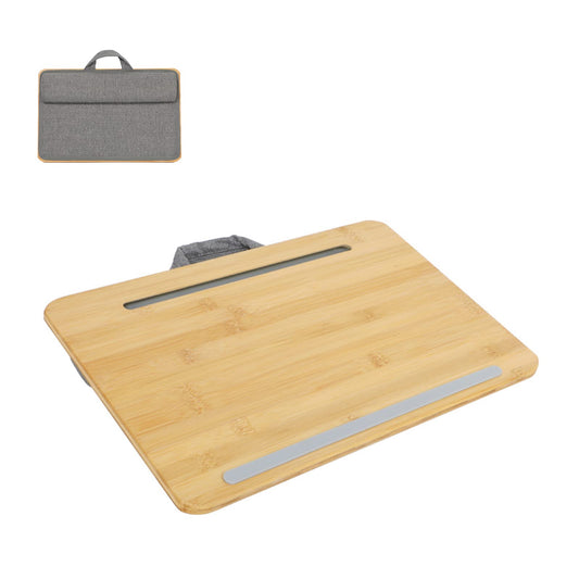 SUMISKY Portable Laptop Desk with Cushion and Phone Holder Bamboo Laptop Stand for Sofa Fits Up to 14 Inches