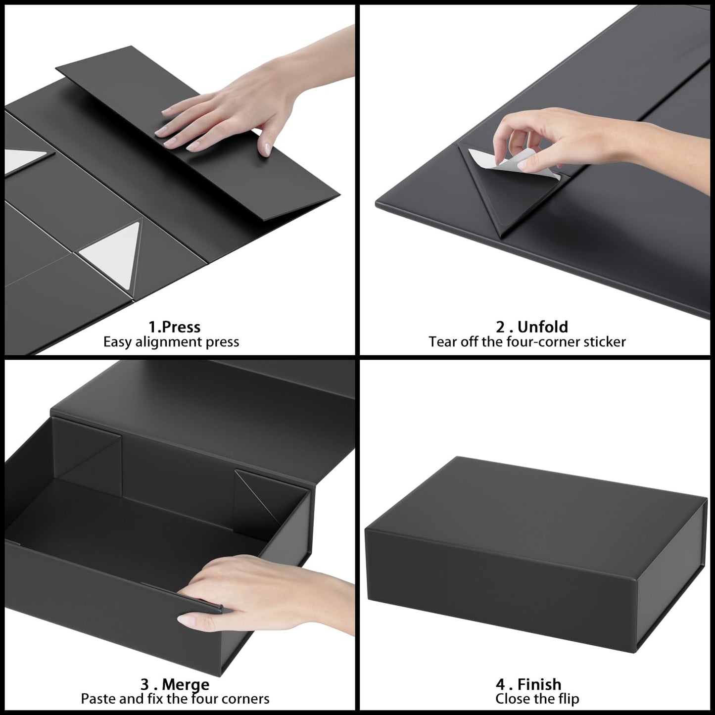 Black Gift Boxes 11.9" x 8.5" x 3.3" with Magnetic Closure Lid Gift Box for Presents,Bridesmaid Gifts Boxe,Cute Boxes,Birthday Gift Box,Luxury for Gift Packaging, Magnetic Gift Boxe for Wrapping Gifts