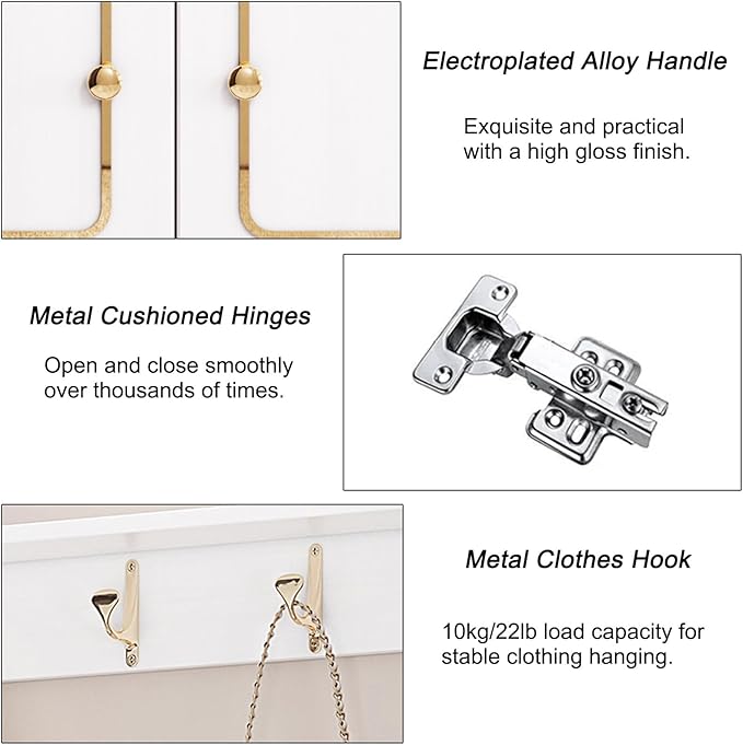 Modern Coat Rack Shoe Bench, 3 In 1 Multifunctional Entryway Organizer with Bench, Shoe Storage and Coat Rack, Entryway Organizer for Small Spaces(White,40cm/16in)