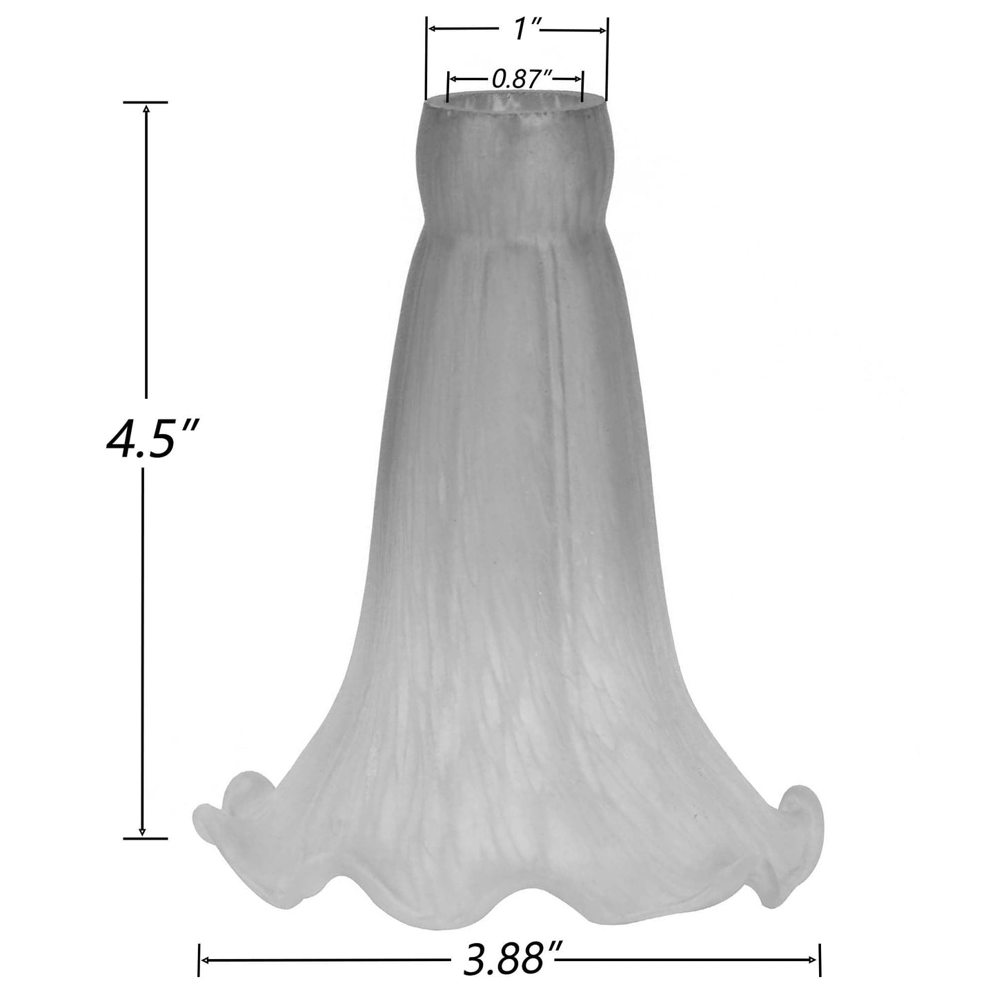 Bieye LS04S Lily Flower Blown Glass Lampshade (White Blue, Opening I.D. 0.87" x O.D. 1"")"