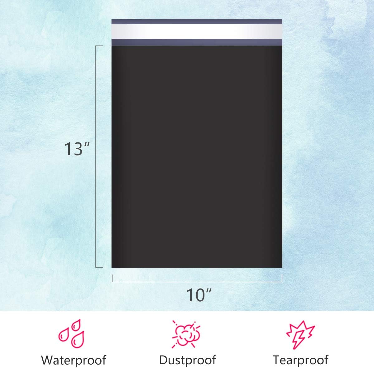 UCGOU Poly Mailers 10x13 Inch Black 100 Pack Shipping Bags #4 Strong Mailing Envelopes Boutique Packaging Postal Self Seal Adhesive Waterproof and Tear Proof Small Business for Clothes Books