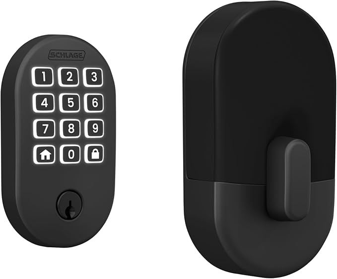 Schlage Arrive WiFi Deadbolt Smart Lock, Keyless Entry Door Lock with Remsen Trim, Matte Black, Compatible with Alexa and Google, BE459WB RMN 622
