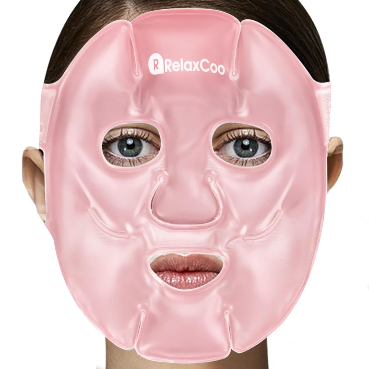 Cold Face Eye Mask Ice Pack Reduce Face Puff,Dark Circles,Gel Hot Cold Compress,Face SPA for Woman Sleeping, Pressure, Headaches, Skin Careï¼ Pink