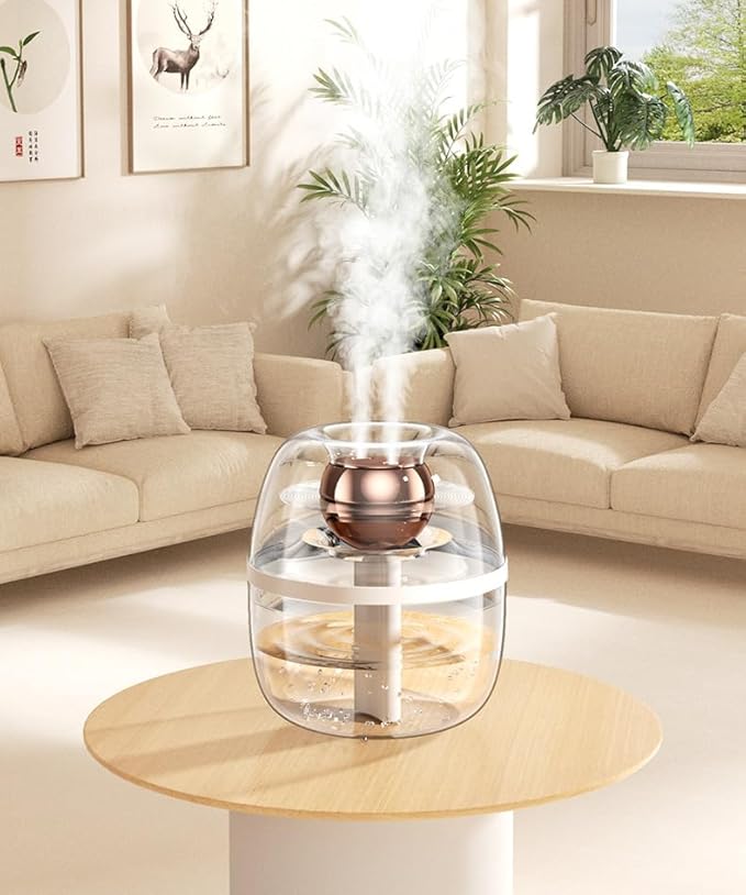 105 oz (3000ml) Essential Oil Aromatherapy Diffuser, Transparent Dual Spray Large Capacity Humidifier with Night Light for Large Rooms, Office, Home, Spa, Yoga, Bedroom, Gym (Pink)