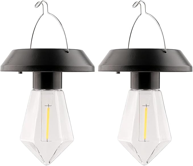 Solar Lanterns, 2-Pack, 4.3X3.5 Outdoor Hanging Lights, Balcony Deck for Garden