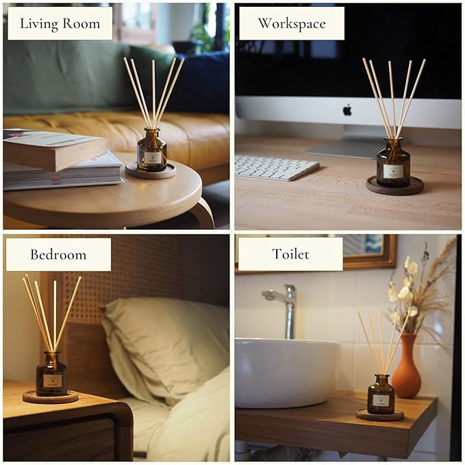 PRISTINE Japanese Ryokan Reed Diffuser for Home | Fresh Lavender, Moroccan Amber Reed Diffuser Set, Oil Diffuser & Reed Diffuser Sticks- Home & Office Decor-Fragrance Gift