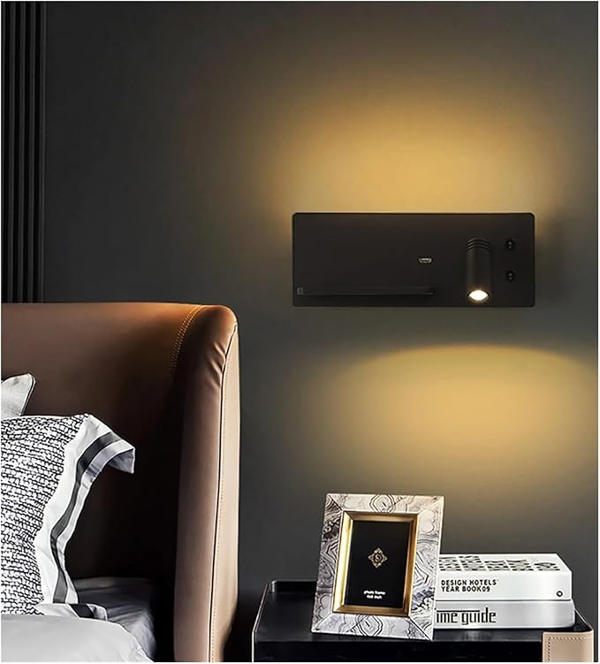 Wireless Charging Column Modern Minimalist Style LED Tone Wall Light Black White Luxury Home Decor Home Appliances Bedroom Nightstand,Crystal Chandelier