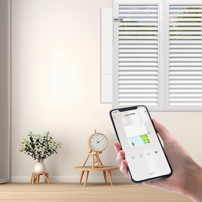 Blindsmart Motorized Plantation Shutters Opener, Automatic Plantation Shutters Opener for Windows Inside - App/Voice Control (Zigbee Version, Only Motor)