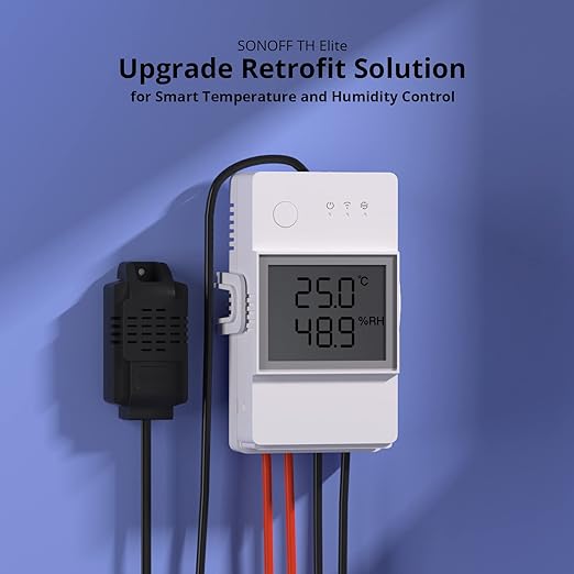 SONOFF THR320D 20A Smart Temperature and Humidity Monitoring Switch,Compatible with Alexa, Google Home,RJ9 4P4C Interface