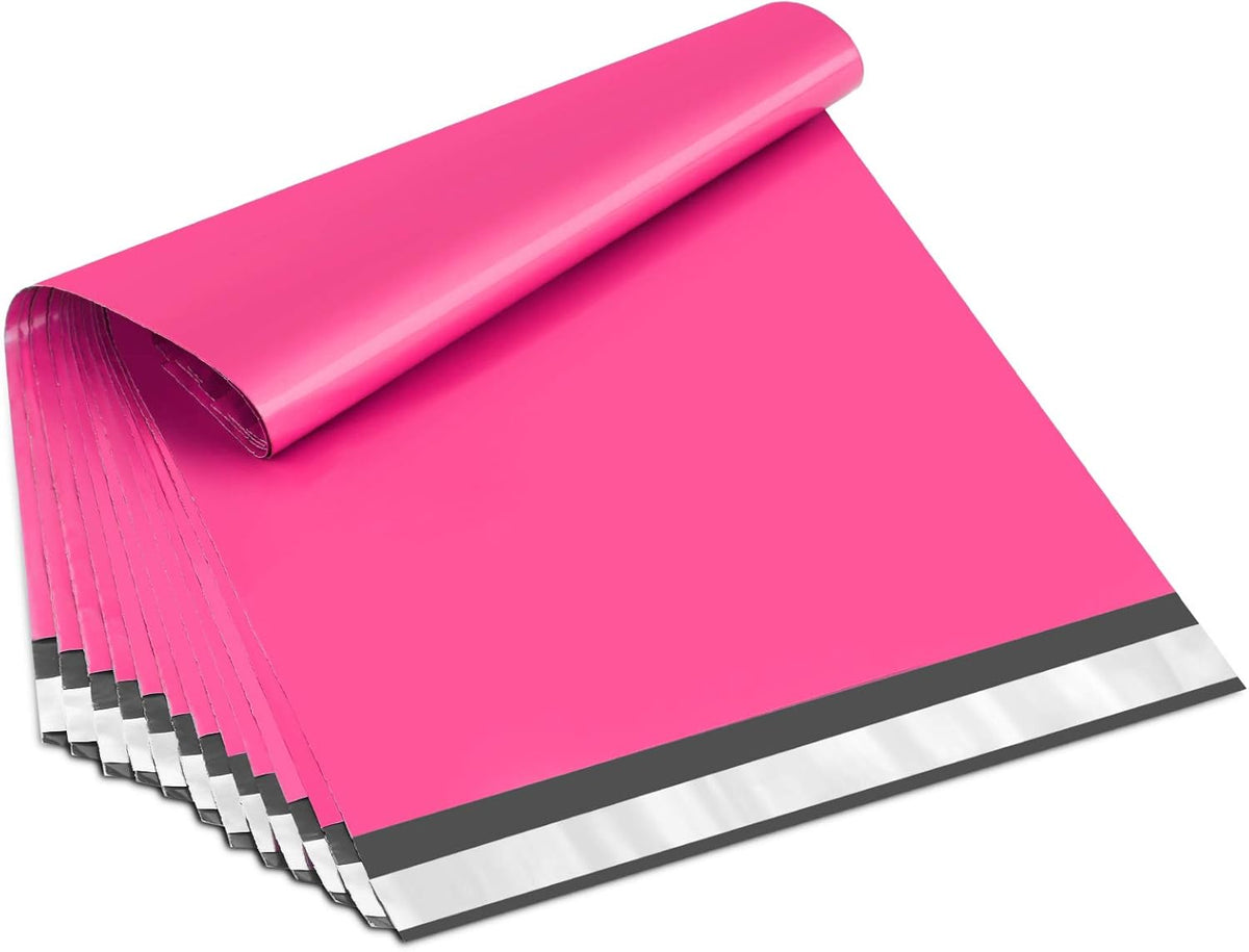 UCGOU Poly Mailers 10x13 Inch Hot Pink 100 Pack Shipping Bags #4 Strong Mailing Envelopes Boutique Packaging Postal Self Seal Adhesive Waterproof and Tear Proof Small Business for Clothes Books