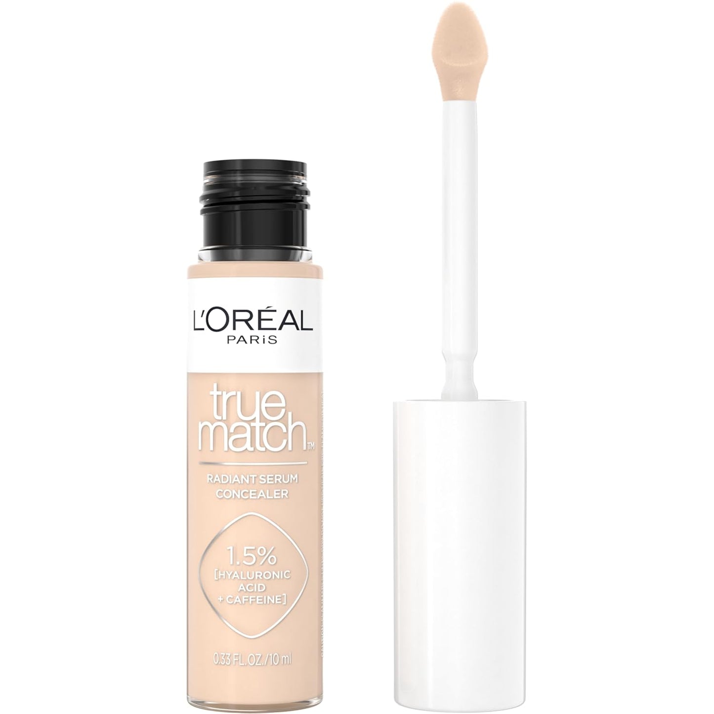 LâOrÃ©al Paris True Match Radiant Serum Concealer, Brightening Under Eye Concealer Make Up with 1.5% Hyaluronic Acid and Caffeine, W3, 0.33 Oz