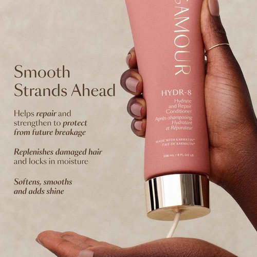 VEGAMOUR HYDR-8 Hydrate and Repair Shampoo and Conditioner Kit | Cleanses and Strengthens Dry, Damaged Hair with Amino Acids and Karmatin™ | Clean, Vegan, Cruelty-Free, Clinically Proven, Color Safe