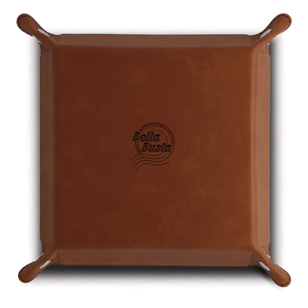 Bella Busta- 35 Years Anniversary- Traditional Coral 35th Wedding Anniversary-Engraved Leather Tray with Corals Design and 35 Years with a Detailed Breakdown (6 x6 Rawhide)