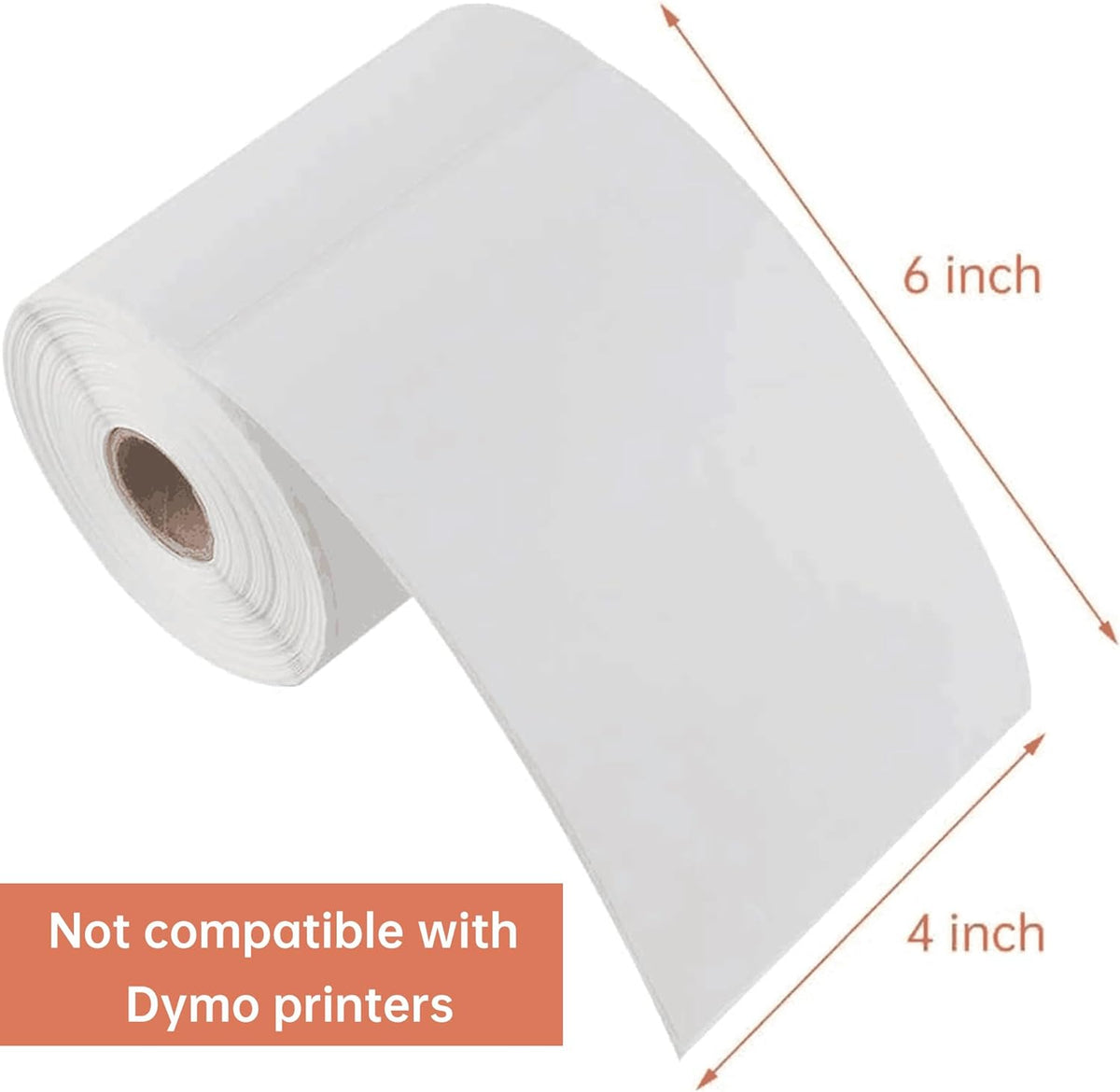 L LIKED 2500 PCS 4"x 6" Direct Thermal Labels White Perforated Shipping Label, Compatible with Zebra, Rollo, Jadens, Nelko, 250 Labels per Roll, 10 Rolls