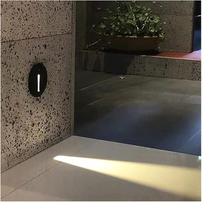 TTPP 1W LED Recessed Wall Lamp Stair Light AC85-265V Step Light Indoor Recessed Staircase Lamp Stairway Corridor Wall Foot Lamp Sconce Lights-WarmWhite-White