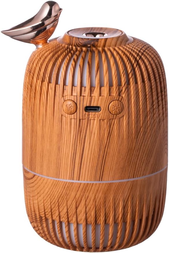 Cute Cool Mist Humidifier for Bedroom/Desk/Office, Small Personal Desktop Humidifier with 2 Mist Modes, 7 Color Lights with USB, Waterless Auto Shut-Off