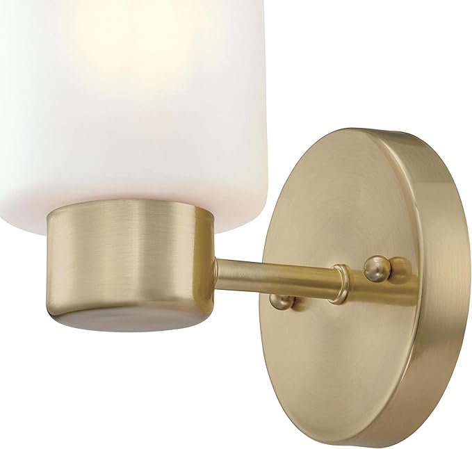Westinghouse 6126400 Sylvestre Transitional One Light Wall Fixture, Champagne Brass Finish, Frosted Glass