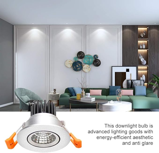 LightingWill 2inch LED Dimmable Downlight, 3W COB Recessed Ceiling Light, Daylight White 5500K-6000K, CRI80, 25W Halogen Bulbs Equivalent, Silver(10Pack)