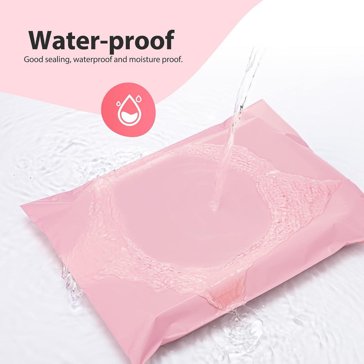 Fuxury 100 Pcs Poly Mailers 12x15.5Inch, Waterproof Shipping Bags for Clothing, Strong Adhesive Shipping Envelopes for Small Business, Self Seal Mailers Poly Bags Mailing Envelopes Light Pink